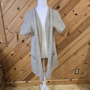 Beyond Threads Short‎ Sleeve Ling Cadigan SOFT Alpaca Wool Blend Medium